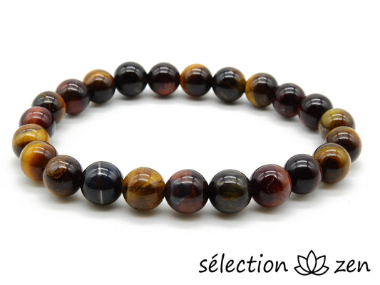 bracelet mix œil de tigre 8mm selection-zen