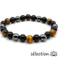 bracelet obsidienne hématite et oeil de tigre jaune 8mm selection zen