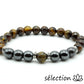 Bracelet œil de tigre jaune et hématite 8mm 19cm selection-zen
