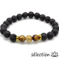 selection zen bracelet agate marron et pierre de lave 8mm