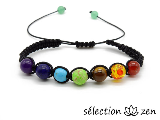 bracelet shamballa 8mm 7 chakras selection-zen