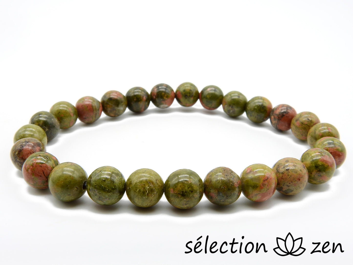 bracelet 8mm unakite 19cm selection-zen