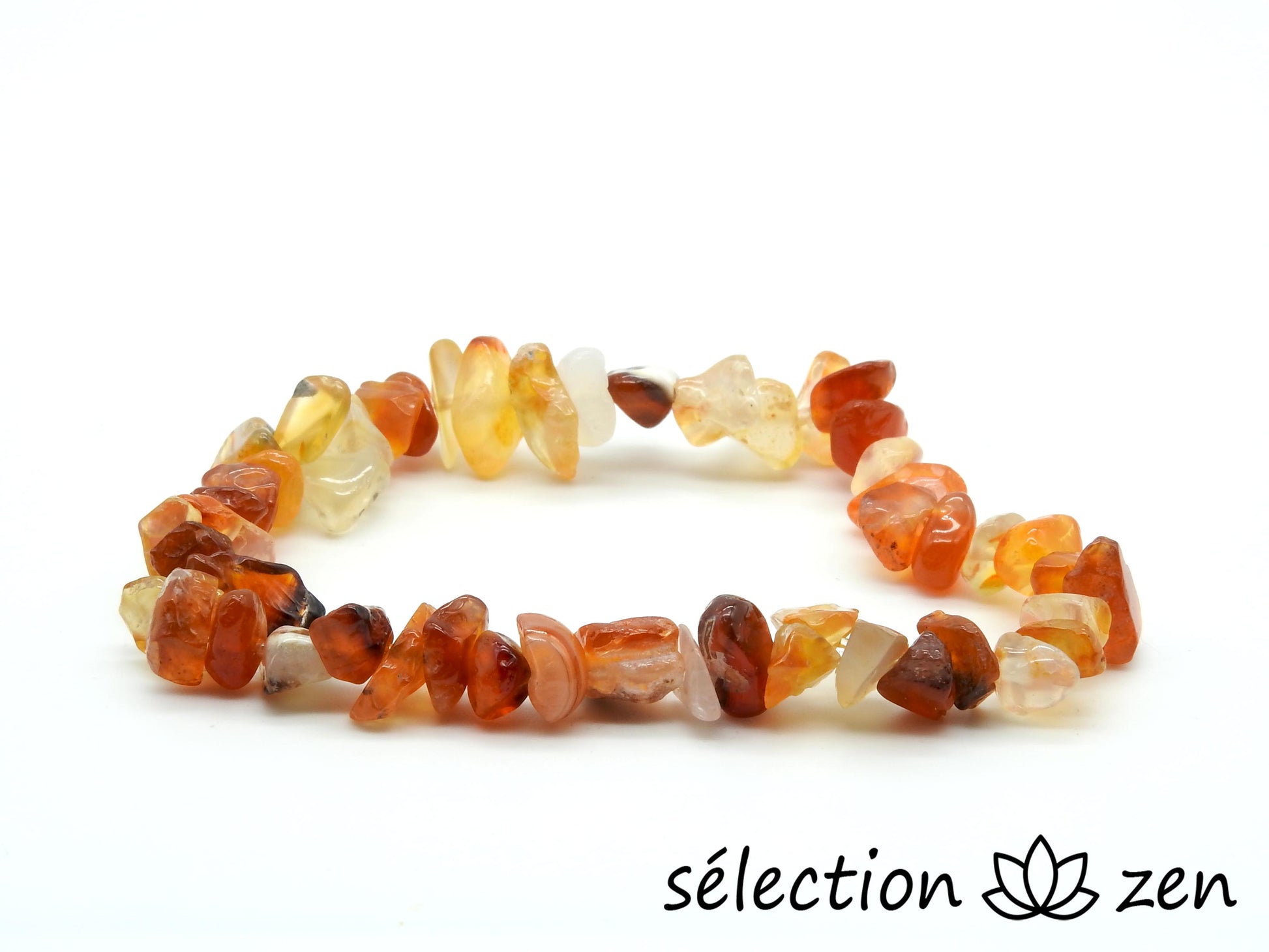 selection-zen bracelet pierres irrégulières agate rouge 17cm