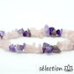 selection-zen bracelet quartz rose et améthyste pierres irrégulières 16cm 18cm 19cm