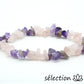 bracelet pierres irrégulières améthyste et quartz rose 16cm 18cm 19cm selection-zen