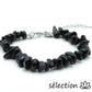 bracelet réglable argenté pierres irrégulières obsidienne selection-zen