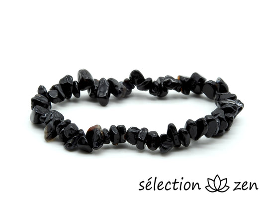 bracelet pierres irrégulières onyx noir brillant selection-zen