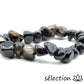 selection-zen bracelet pierres roulées 10mm agate noire 18cm