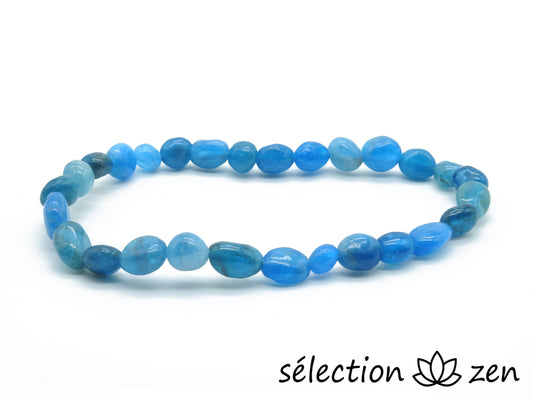 bracelet apatite 6mm pierres irrégulières 19cm selection-zen