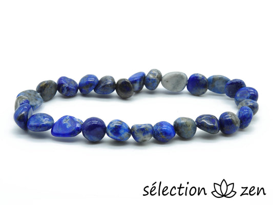 bracelet pierres roulées 7mm lapis lazuli 19cm selection-zen