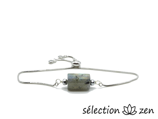 bracelet réglable argenté labradorite selection-zen