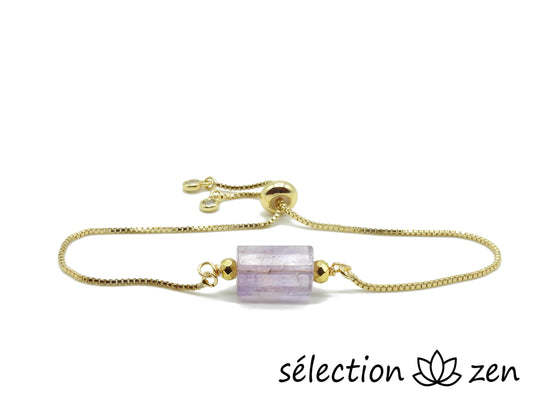 bracelet réglable doré améthyste selection-zen