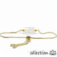 selection-zen bracelet cristal de roche réglable doré