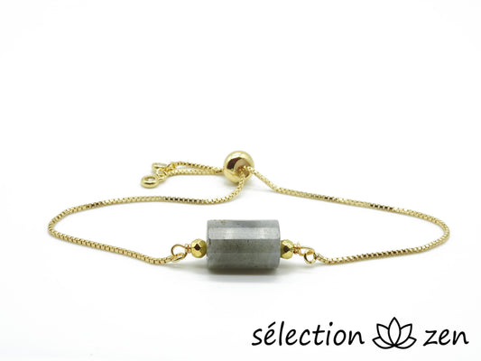 bracelet réglable doré labradorite