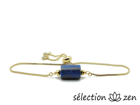 bracelet réglable doré lapis lazuli selection zen