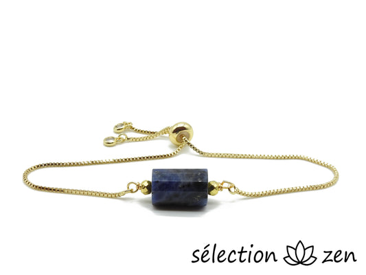selection zen bracelet réglable doré sodalite