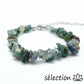 bracelet agate mousse réglable argenté pierres irrégulières selection-zen