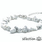 bracelet réglable argenté howlite blanche pierres irrégulières selection zen