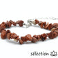 bracelet réglable argenté jaspe rouge pierres irrégulières selection zen