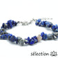 bracelet réglable argenté lapis lazuli pierres irrégulières selection zen