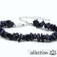 bracelet réglable argenté pierre de sable bleu pierres irrégulières