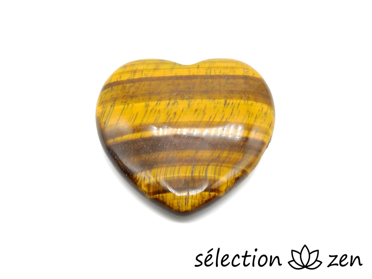 selection zen cœur œil de tigre jaune 4cm
