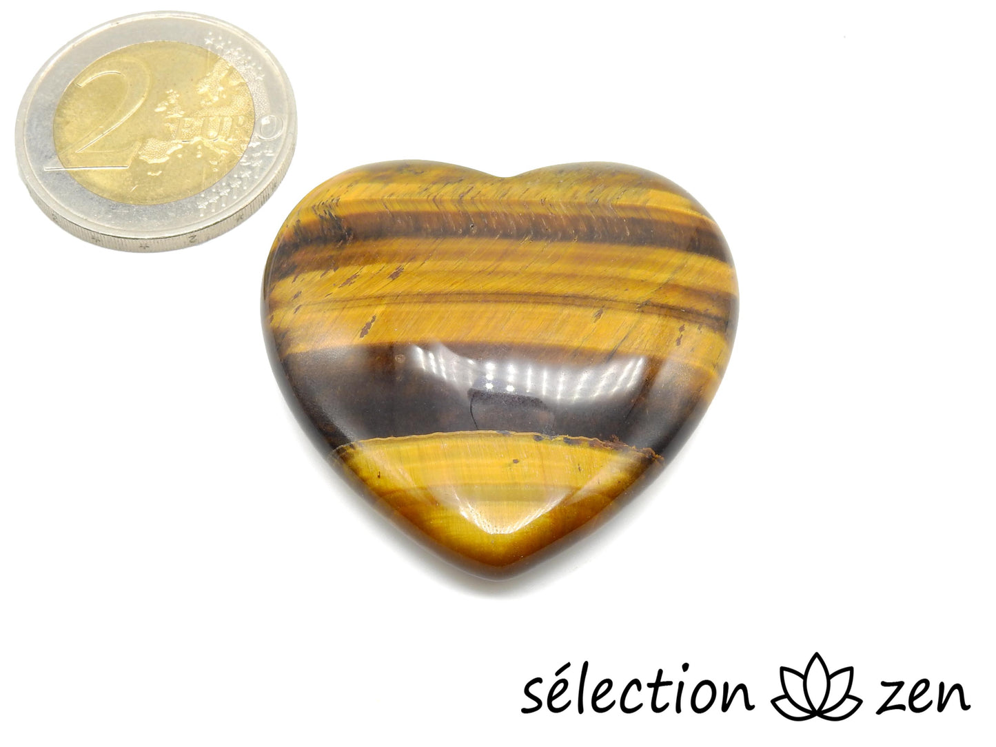 œil de tigre jaune cœur 4cm selection zen