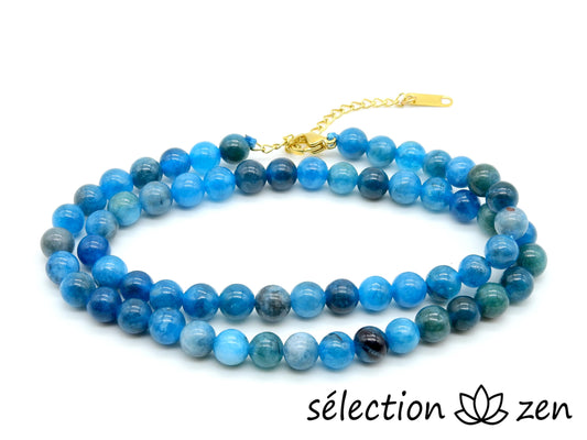 collier court apatite 6mm chaine dorée selection-zen