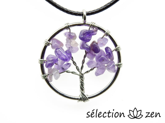 collier arbre de vie améthyste 3cm selection-zen