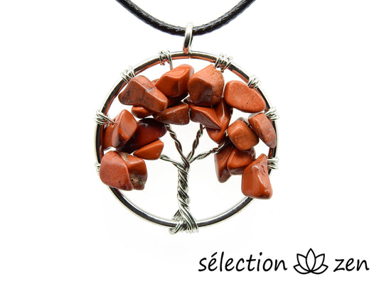 collier arbre de vie jaspe rouge 3cm selection-zen