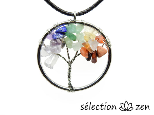 pendentif arbre de vie 7 chakras 3cm selection-zen