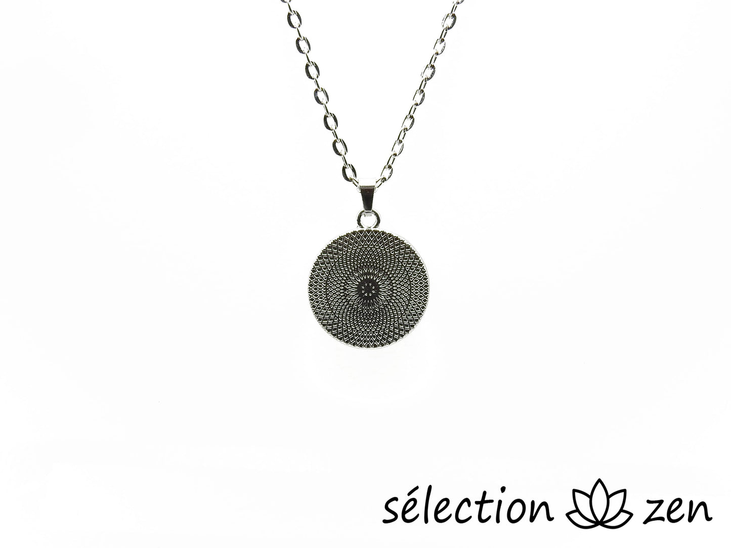 selection-zen collier avec pendentif aromathérapie arbre de vie et fleur de vie