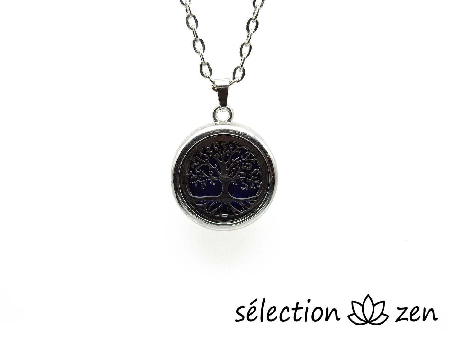 aromathérapie collier arbre de vie avec disque feutrine selection zen