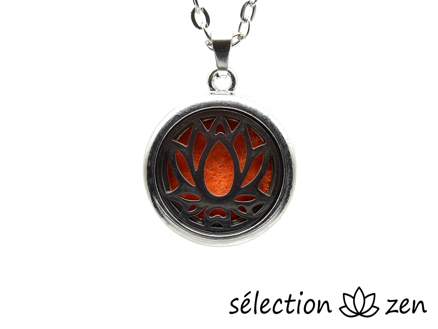 selection zen collier aromathérapie réversible fleur de lotus et fleur de vie selection-zen