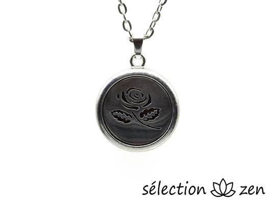 selection-zen collier aromathérapie rose pour parfum ou huiles essentielles