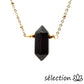 collier doré double pointe agate noire selection-zen