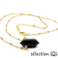 selection zen collier doré agate noire double pointe