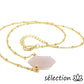 selection zen collier doré double pointe quartz rose