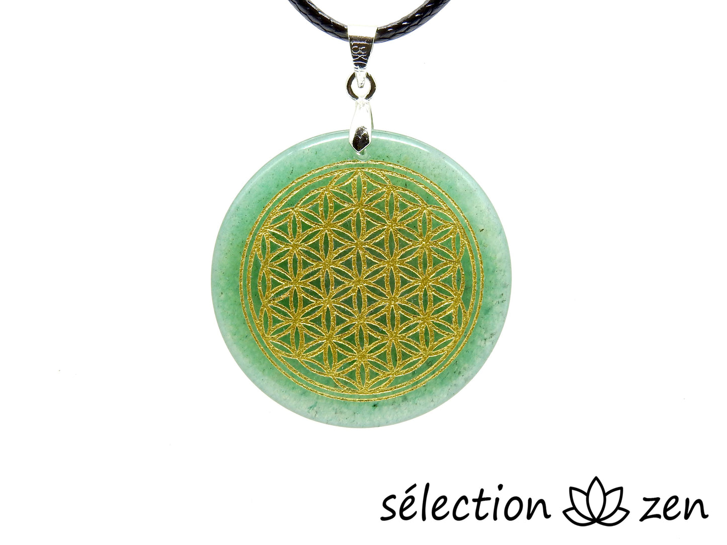 collier fleur de vie dorée aventurine selection zen