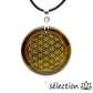 collier fleur de vie dorée œil de tigre jaune selection zen