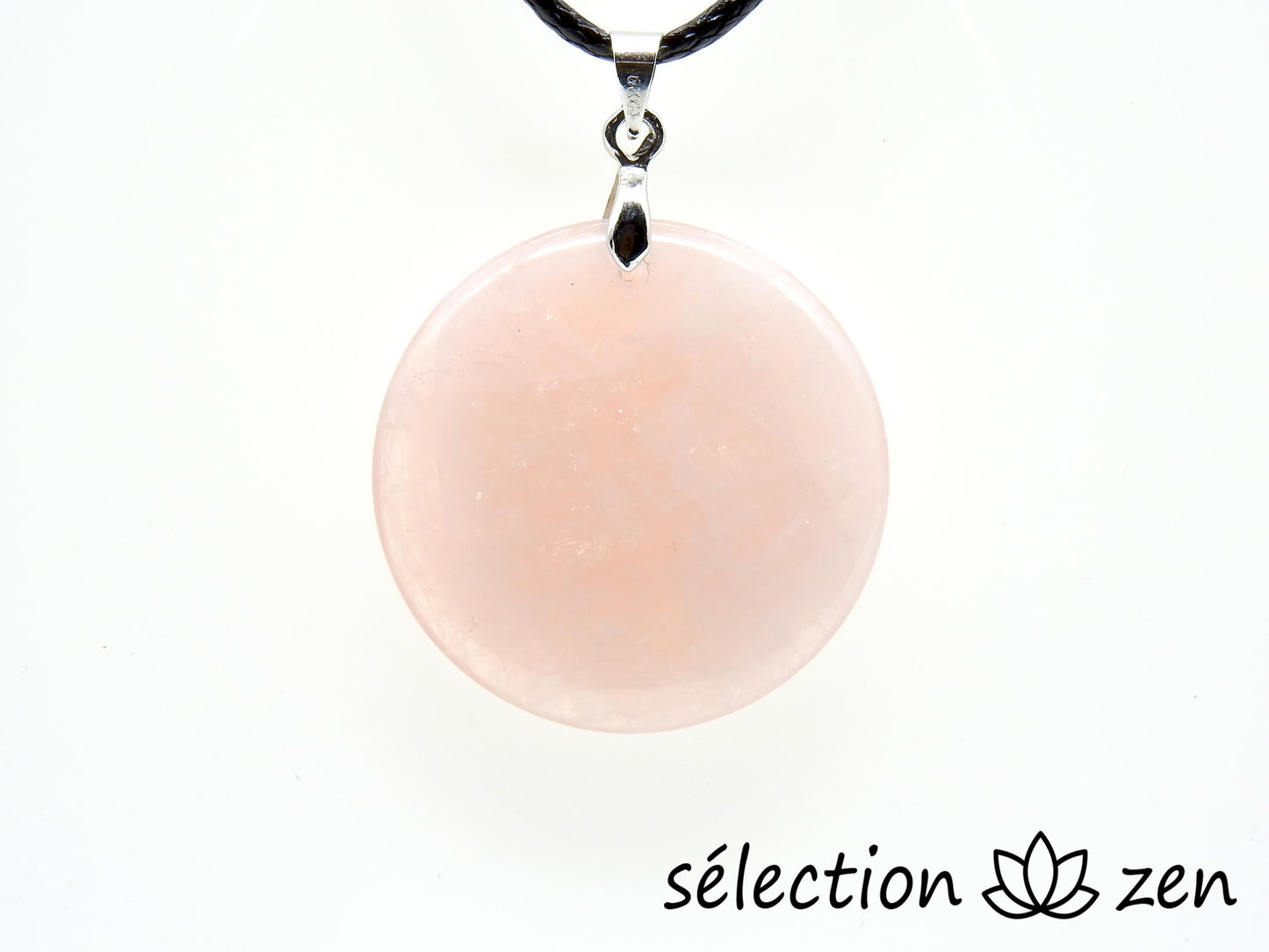 selection-zen collier quartz rose fleur de vie dorée