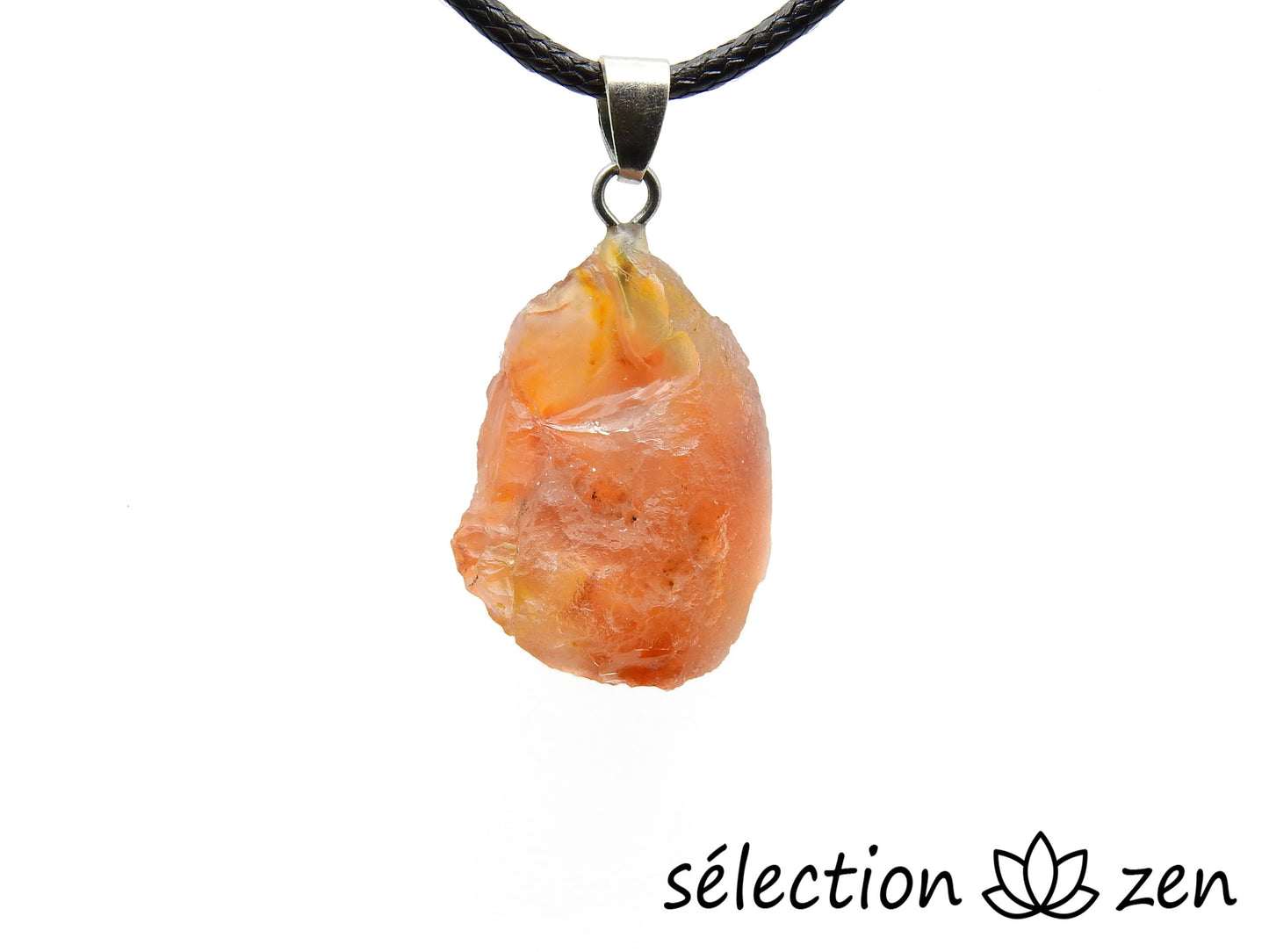 collier avec pendentif agate rouge minerai brut selection-zen
