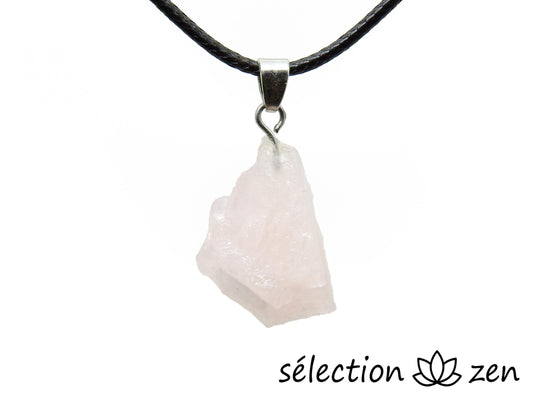 collier quartz rose minerai brut selection-zen