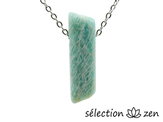 collier pierre sur chaine argentée amazonite selection zen