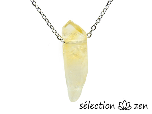 collier pierre sur chaine argentée citrine selection-zen