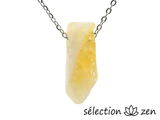 collier pierre sur chaine argentée citrine selection-zen