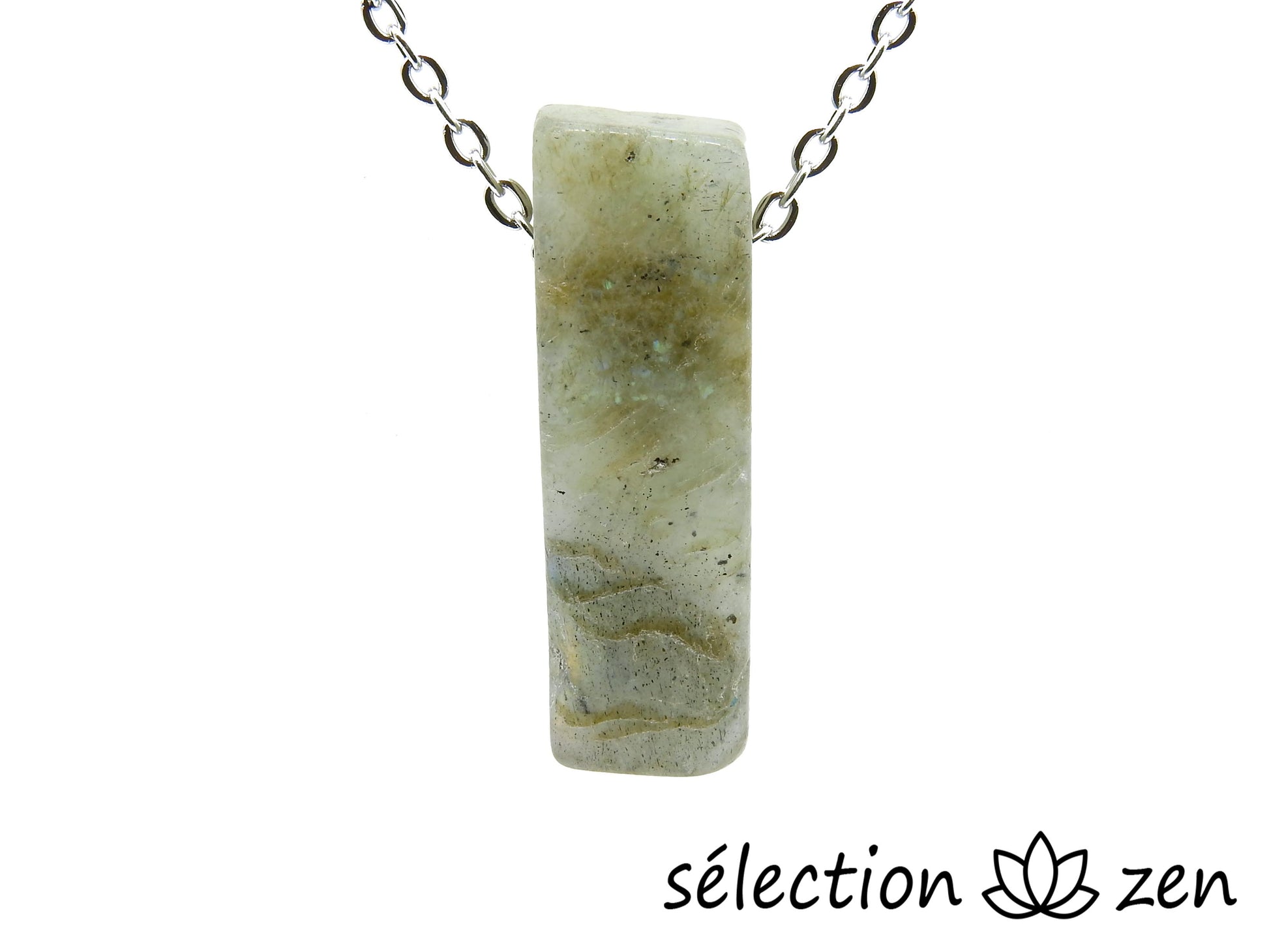 selection zen collier pierre sur chaine argentée labradorite