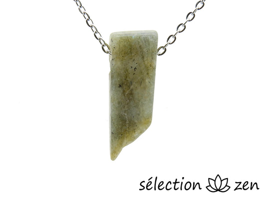 selection-zen collier pierre sur chaine argentée labradorite