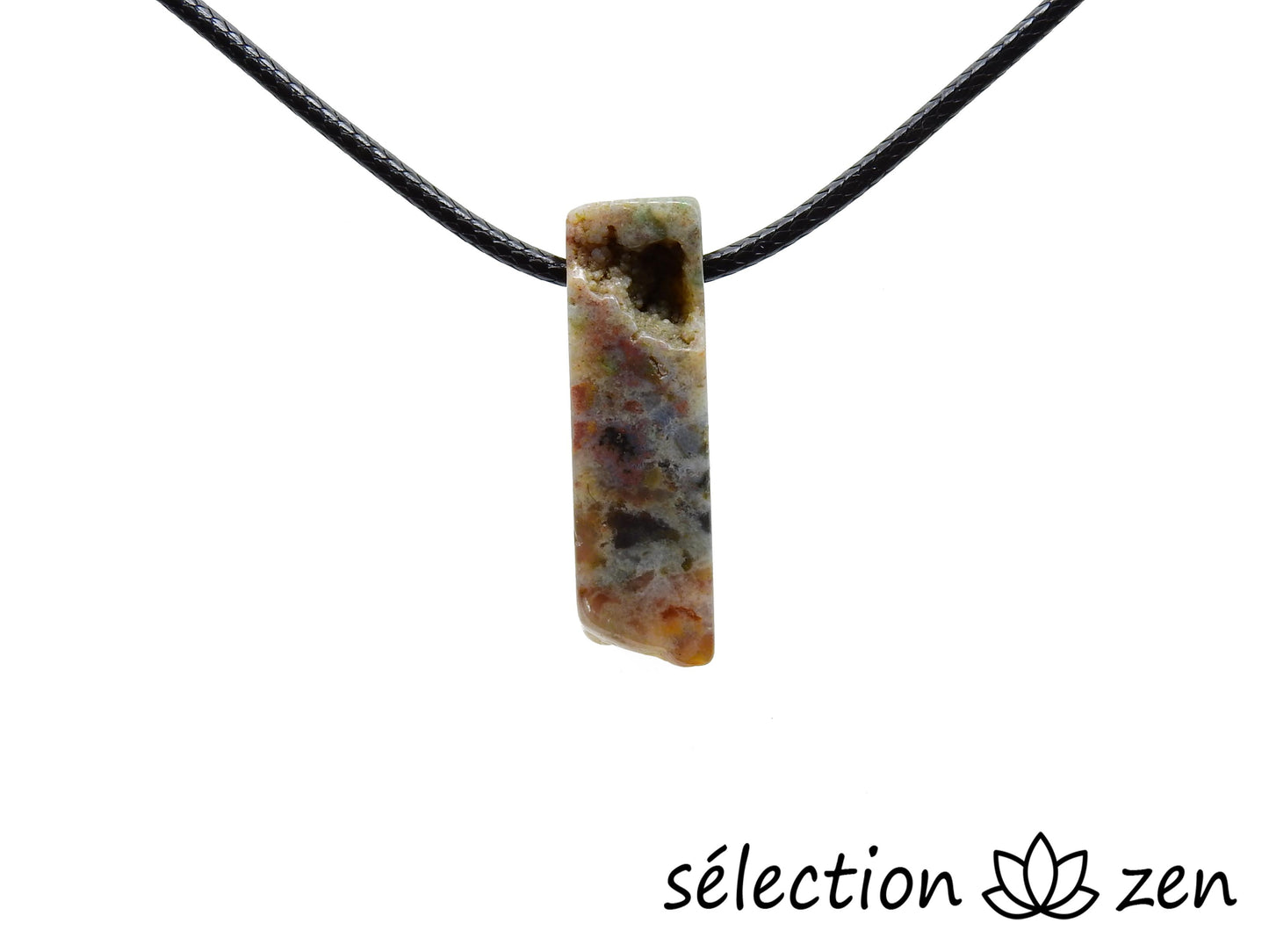 selection zen collier pierre sur cordon agate indienne