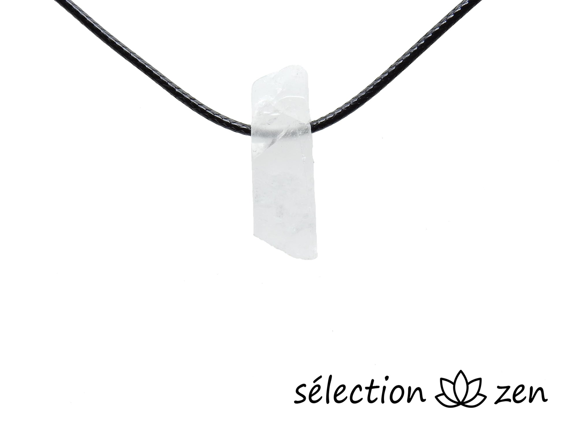 selection zen cristal de roche collier pierre sur cordon